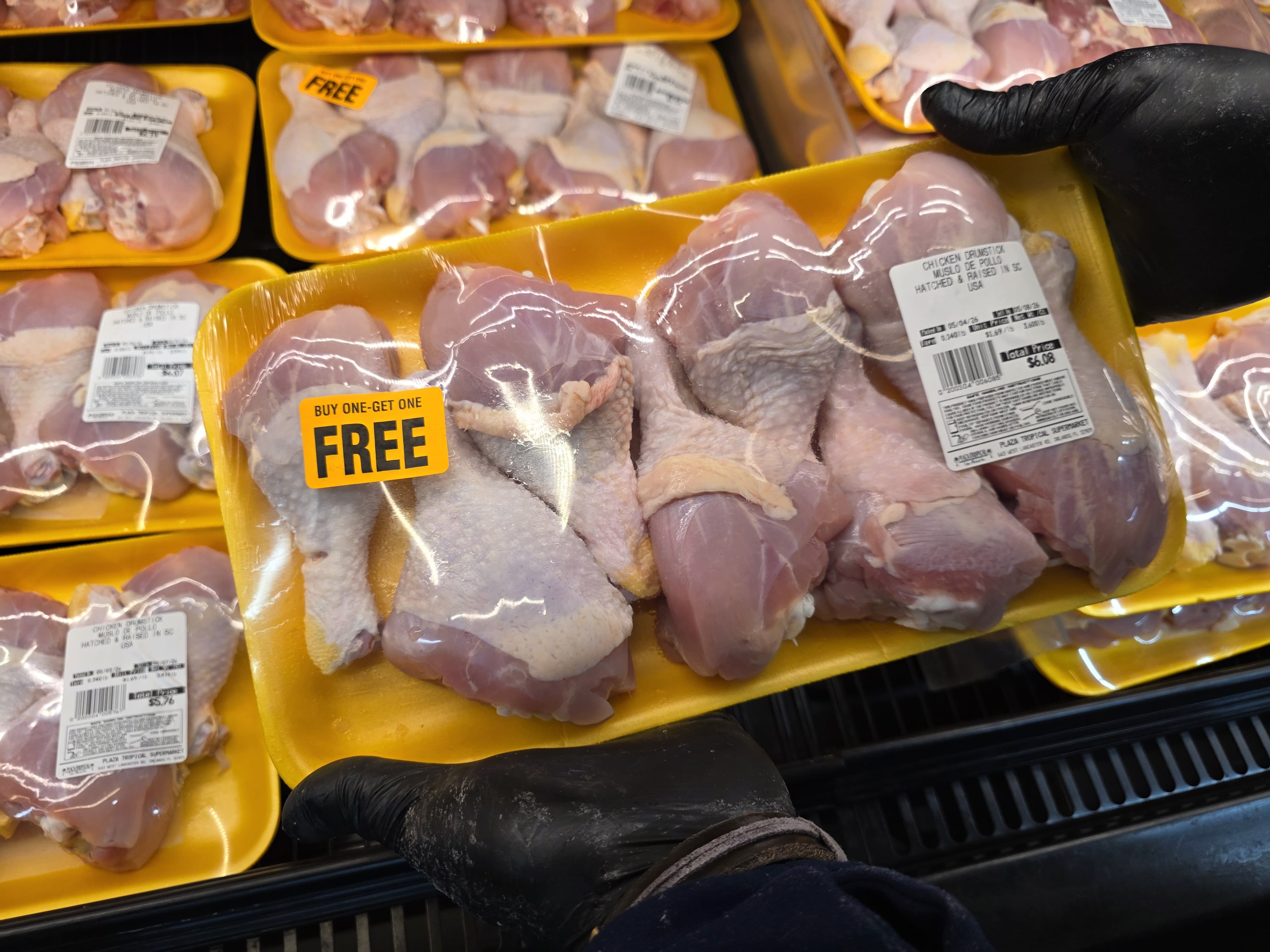 Full-service meat counter at Plaza Tropical